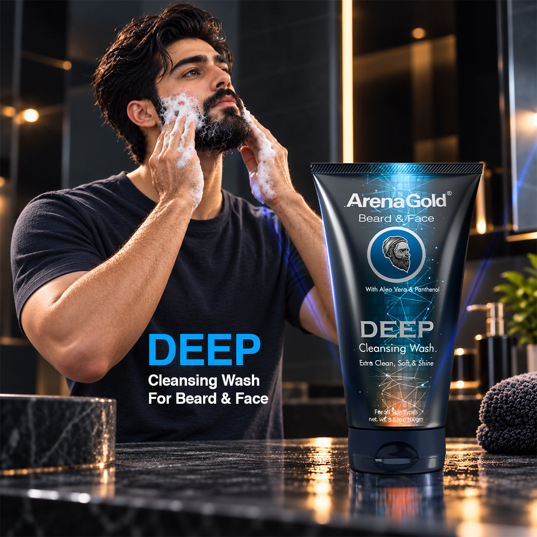 Arena Gold Beard Men Facewash 100g - Gentle Daily Cleanse