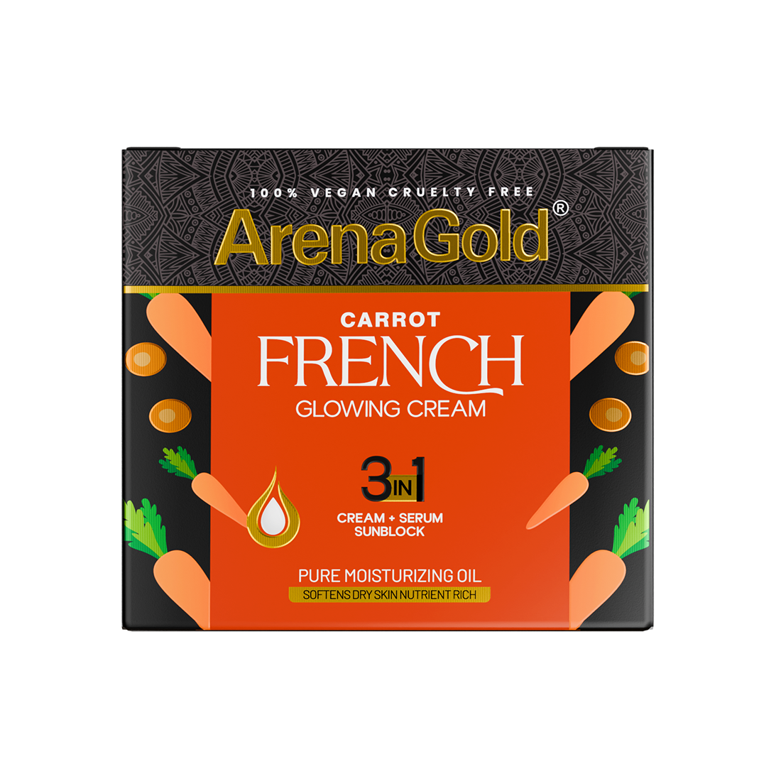 Arena Gold Carrot Glowing Cream 3 in 1