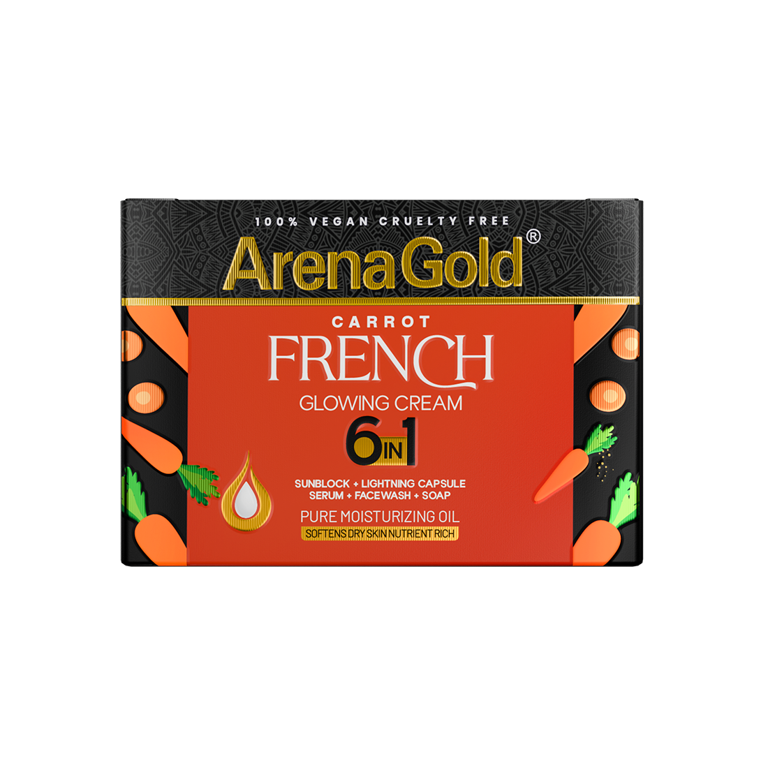 Arena Gold Carrot Glowing Cream  6 in 1