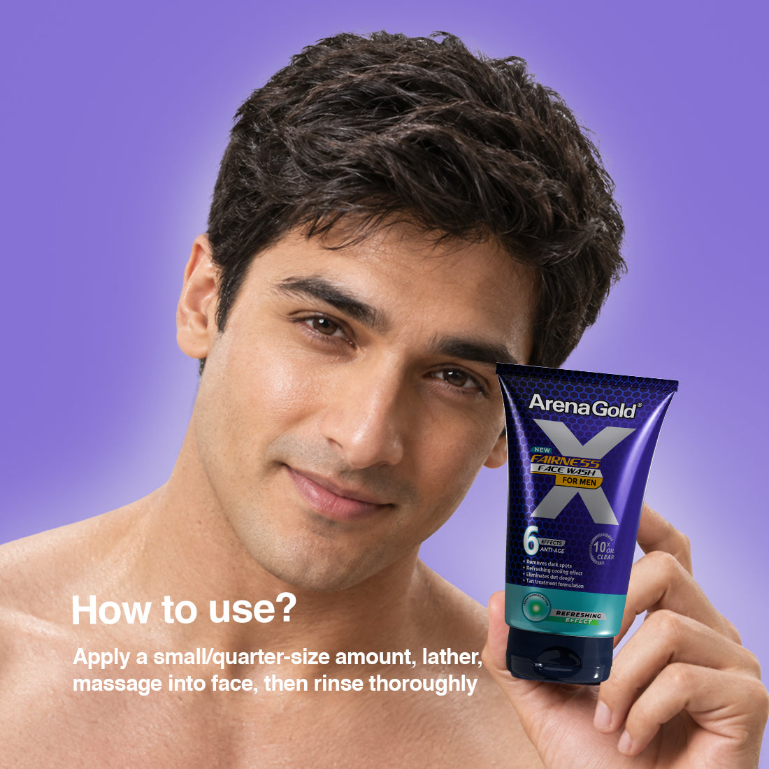Arena Gold X Fairness Facewash for Men (100ml) - Brightening Cleanser