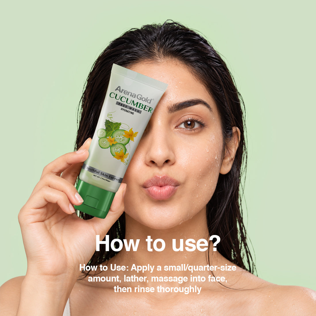 Arena Gold Cucumber Facewash – Refreshing Facial Cleanser (60g,100g)