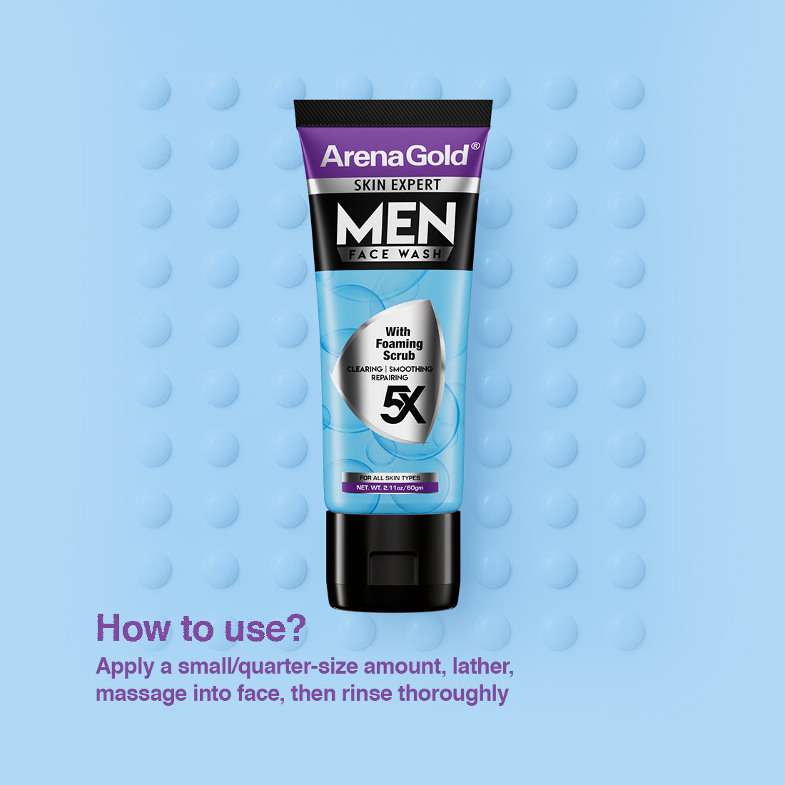 Arena Gold Men Foaming Facewash — Gentle Daily Cleanser