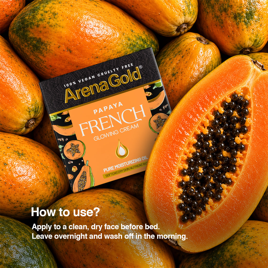 Arena Gold Papaya Glowing Cream 20g - Night Beauty Cream