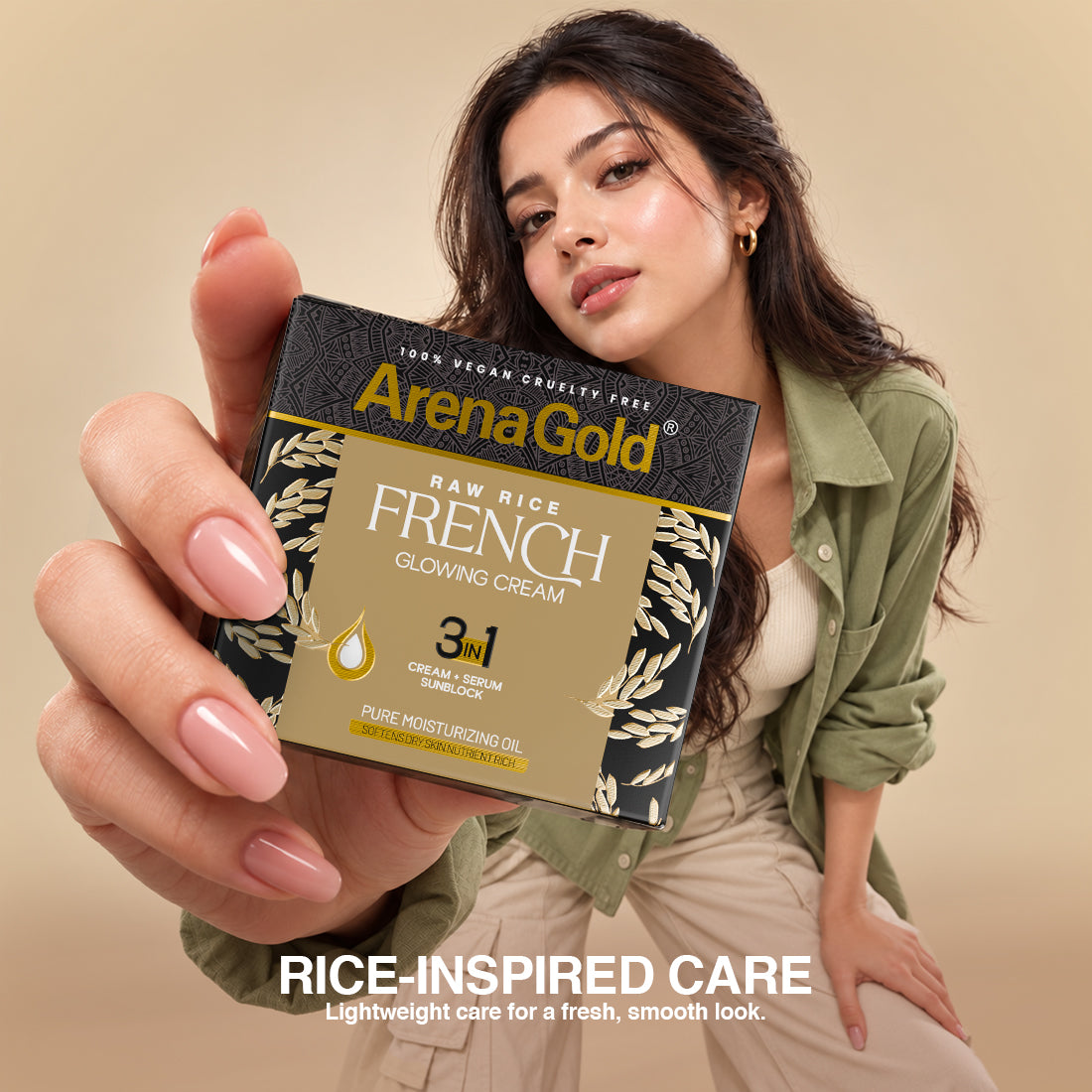 Arena Gold Raw Rice Glowing Cream 3 in 1 - Night Cream