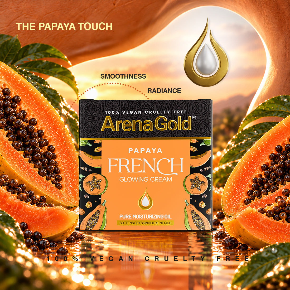 Arena Gold Papaya Glowing Cream 20g - Night Beauty Cream