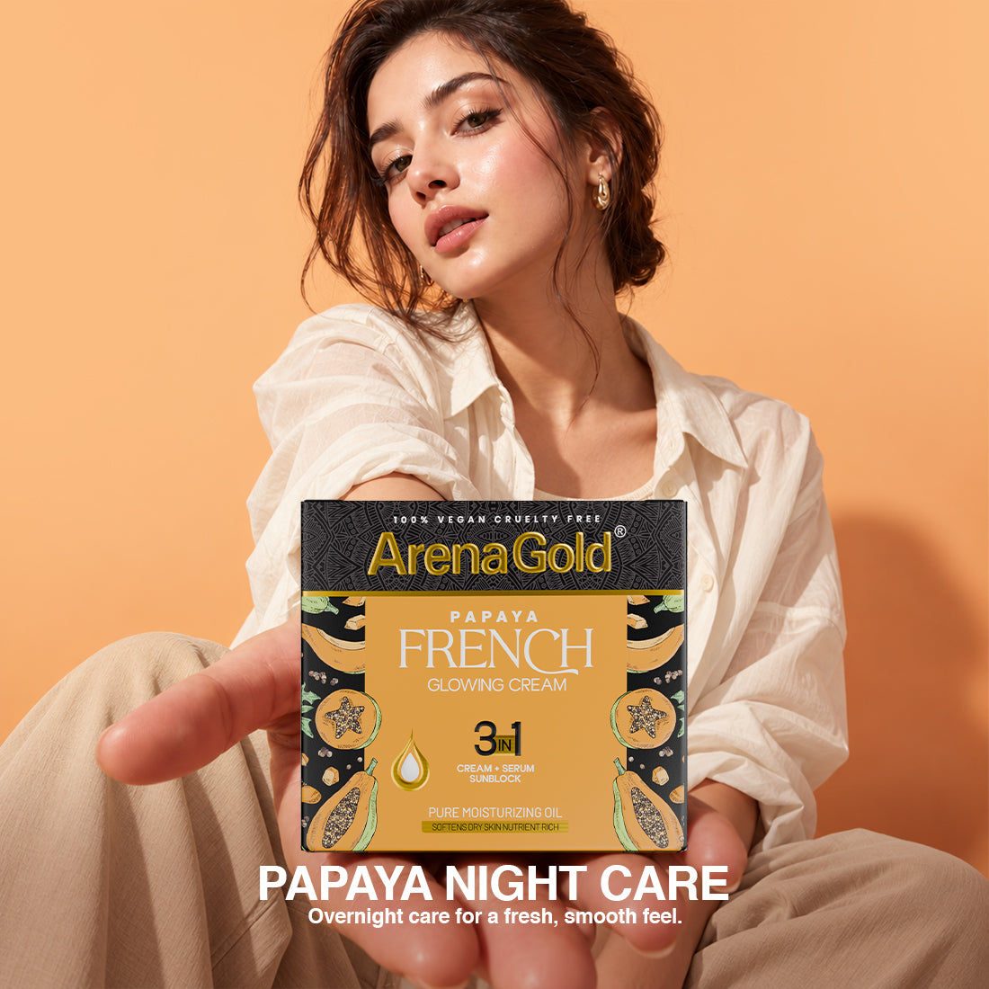 Arena Gold Papaya Glowing Cream 3 in 1 – Night Beauty Cream