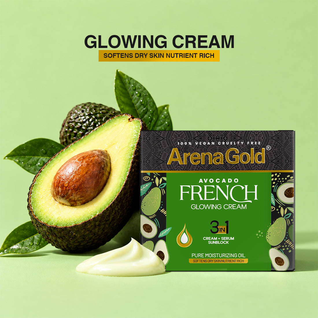 Arena Gold Avocado Glowing Cream 3 in 1 - Night Beauty Cream