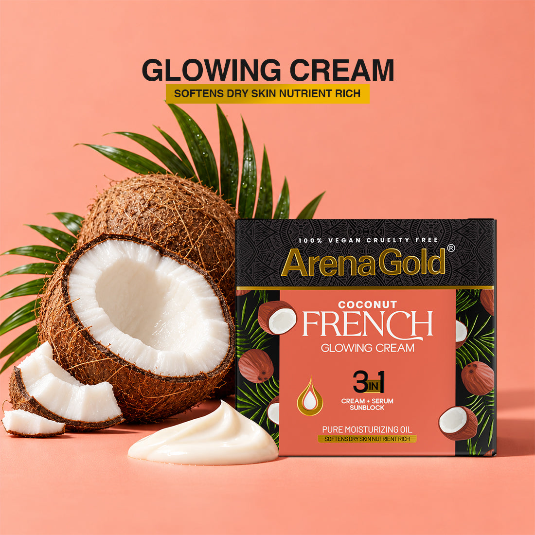 Arena Gold Coconut Glowing Cream 3 in 1 – Night Beauty Cream