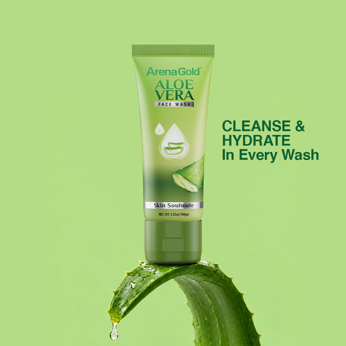 Arena Gold Aloevera Facewash – Gentle Aloe Cleanser (60g,100g)