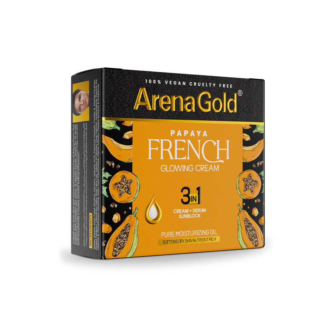 Arena Gold Papaya Glowing Cream 3 in 1 – Night Beauty Cream