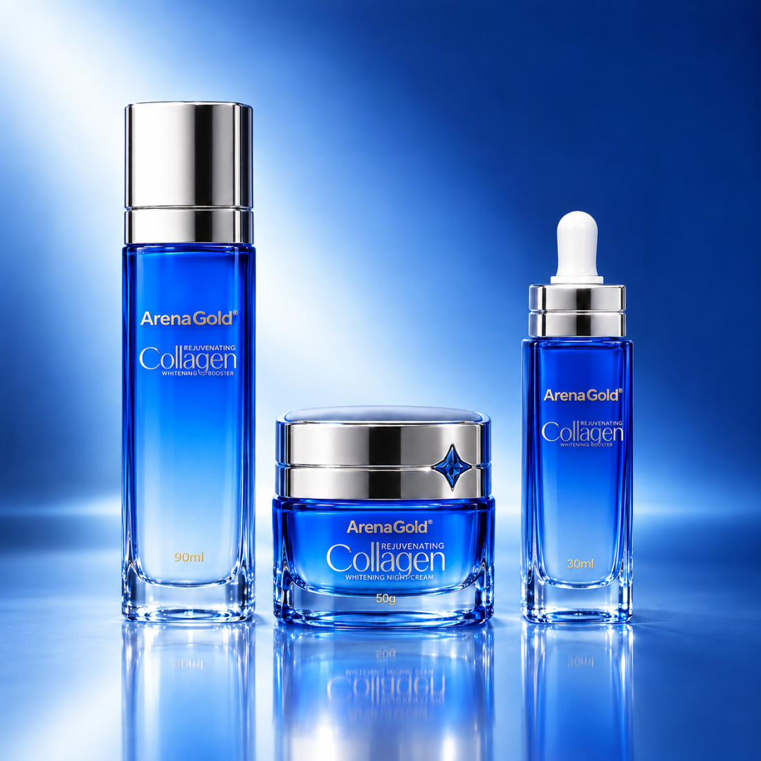 Arena Gold Snail Mucin Collagen Cream SPF 30 Gel & Serum Bundle