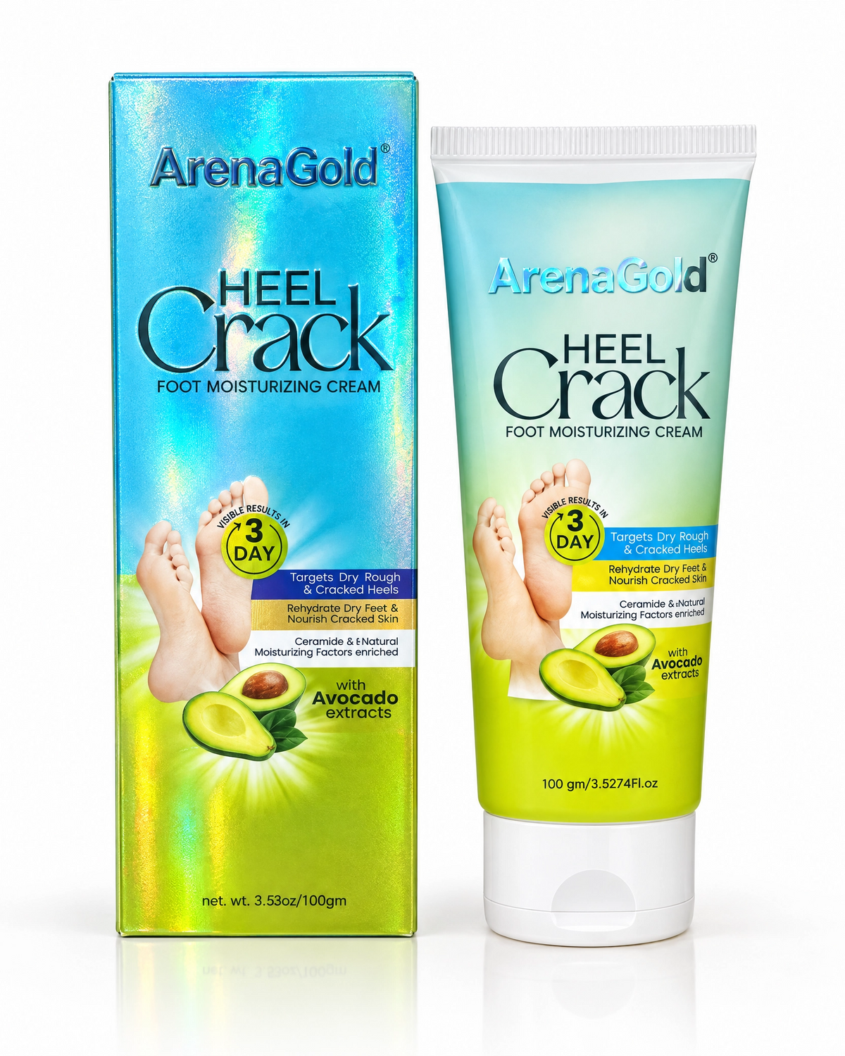 Arena Gold Heel Crack Foot Cream – Intensive Moisturizing Cream for Dry & Cracked Heels